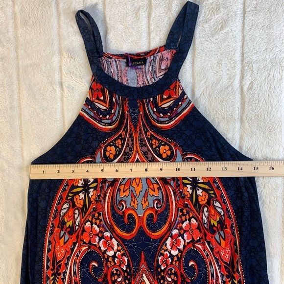Lascana High Neck‎ Dress Women’s Small Multicolor Paisley Print Sleeveless Mini - Picture 2 of 7